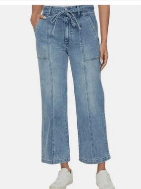 Hudson Los Angeles Wide Leg Short  Belted Jeans Size 12 (Inseam 26) LIKE NEW